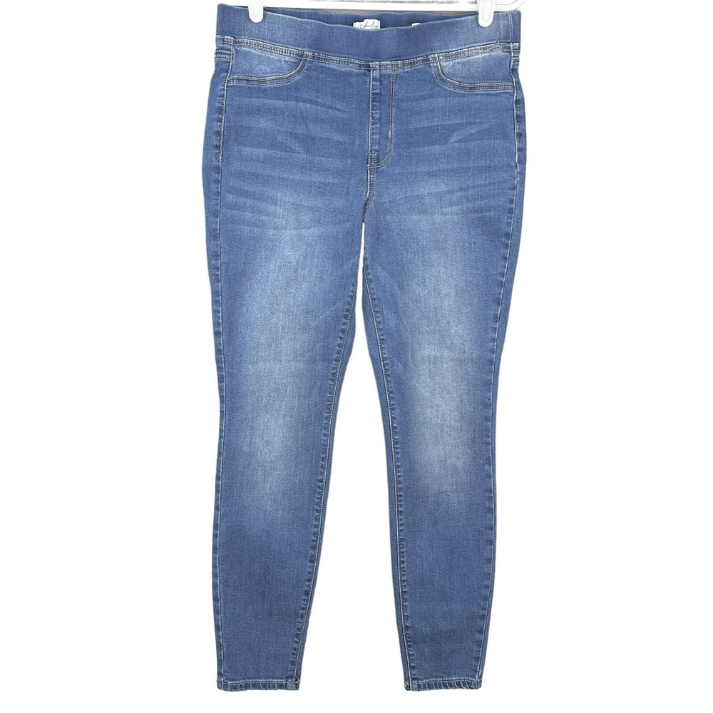 Wonderly Women Blue Denim Leggings Size 8P Pull-on Super Skinny Mid Rise Stretch